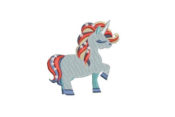 Americorn: A Vibrant Embroidery Design for Independence Day
