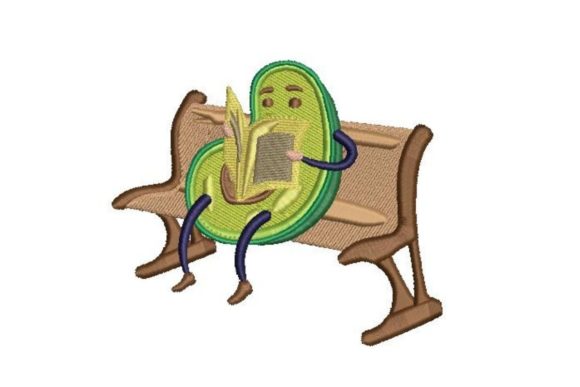 Avocado Reading Newspaper Embroidery Review
