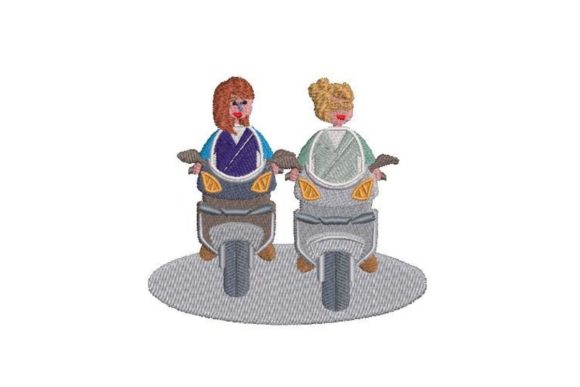 Nurses Riding Motorcycles Embroidery