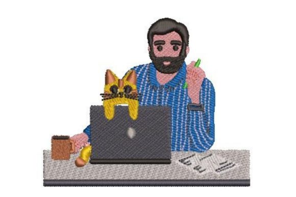 Working from Home with Cats Embroidery Review